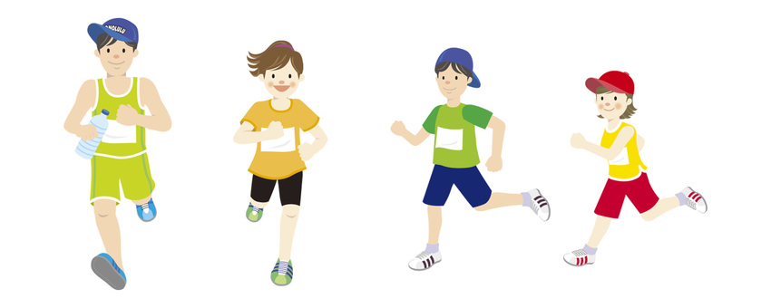 Illustration, people, tiny, run, 