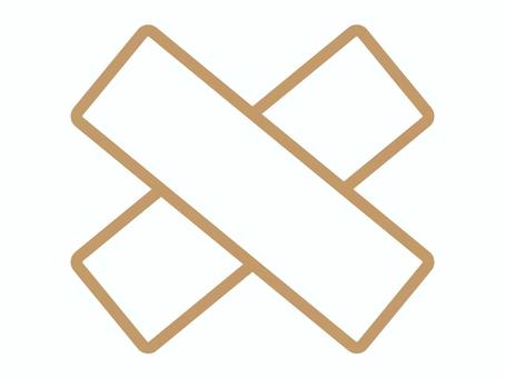 傷の手当てマーク（怪我の処置アイコン） 傷,怪我,手当て,アイコン,絆創膏,マーク,テープ,応急処置,バッテン,テーピングのイラスト素材