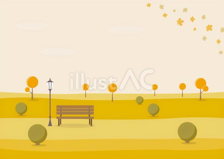 秋の風景、紅葉のおしゃれな背景 秋,背景,フレームのイラスト素材