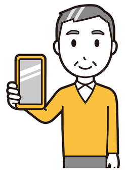  ニット中年男性(黄)-225-バスト