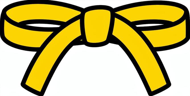 黄色の帯です。 帯,シンプル,小物,武道,スポーツ,帯結び,日本,紐,黄色のイラスト素材