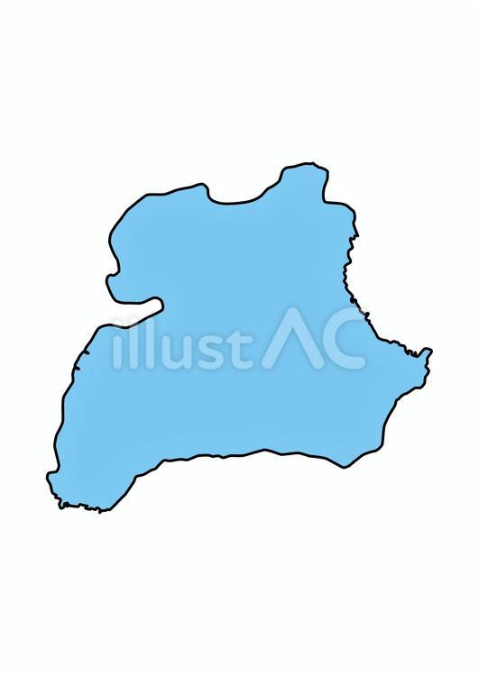 本栖湖（輪郭線あり） 本栖湖,湖,富士五湖のイラスト素材