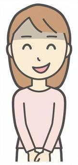  ロングヘア女性-279-バスト 悪人,女性,女の子,人物,かわいい,表情,感情,悪い,悪事,いじわるのイラスト素材