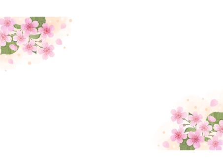 桜のふんわりピンクフレーム(文字なし) 桜のふんわりピンクフレーム(文字なし) フレーム,花,お花,葉っぱ,葉,植物,イラスト,デザイン,枠,飾り枠のイラスト素材