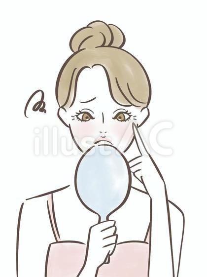目尻のシワ / 女性のイラスト