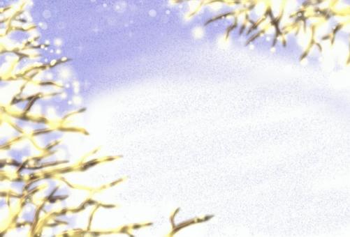 イルミネーション イルミネーション,冬,冬景色,夜,光,雪,雪道,夜景,クリスマスのイラスト素材