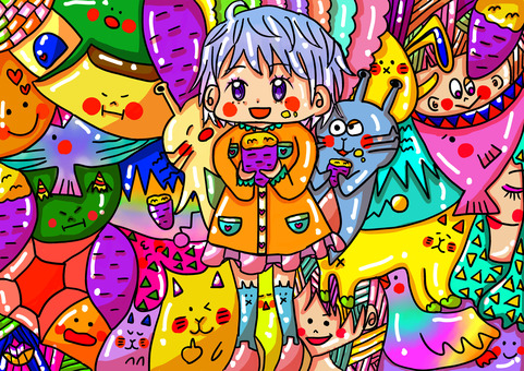 焼き芋 焼き芋,さつまいも,女の子,オリキャラ,お芋のイラスト素材