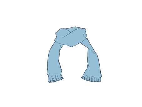 青色のマフラー 冬,マフラー,防寒,青,シンプル,ファッション,生活,可愛い,暖かいのイラスト素材