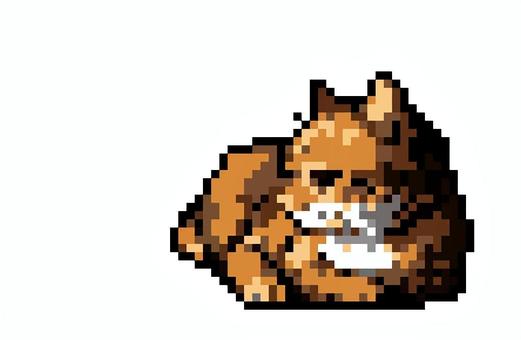 ドット絵動物 猫 ドット絵,動物,猫,生き物,レトロゲーム,8ビットのイラスト素材
