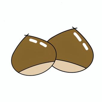 栗のイラスト 栗,クリ,秋,秋の味覚,食材,シンプルのイラスト素材
