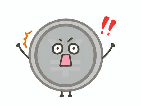 びっくりするコイン びっくりするコイン びっくり,銀,銀貨,小銭,硬貨,コイン,お金,驚く,仰天,金のイラスト素材