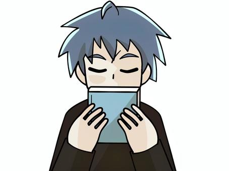 本と少年 本と少年 少年,本,読書,瞑想,青のイラスト素材