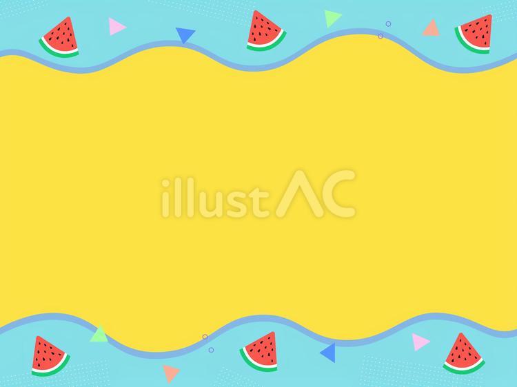 夏っぽいスイカ柄の背景 スイカ,背景,夏のイラスト素材