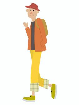 Illustration, male, youth, walk, 