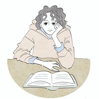 読書をする女性 読書,読書の秋,本,女性,まったりのイラスト素材