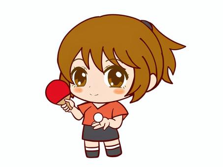 卓球選手 女性 卓球選手 女性 卓球,女性,スポーツ,選手,立ち絵,萌え系,ちびキャラ,かわいい系,ポニーテールのイラスト素材