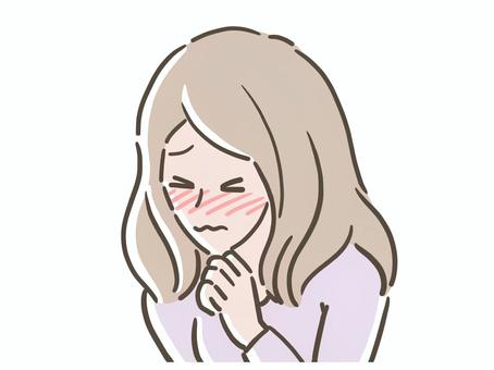 恥ずかしい女性 恥ずかしい女性 恥ずかしい,恥ずかしがり屋,焦る,赤面,上がり症,困る,女性,大人,どうしようのイラスト素材