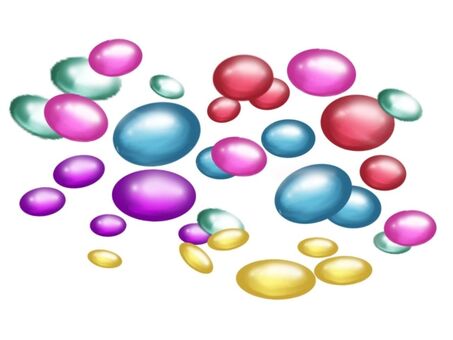 カラフルな丸い宝石 宝石,楕円,赤,青,緑,ピンク,紫,黄色,光沢,白のイラスト素材