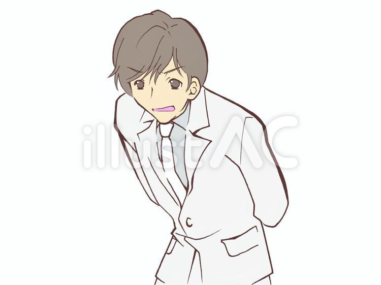 白い背広の男性-怒る20210331 男性,サラリーマン,花婿のイラスト素材