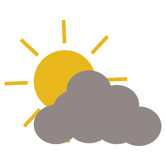 晴れのち曇りの天気アイコン 天気,天気アイコン,晴れのち曇り,曇り,晴れ,太陽,雲,空,天気予報,シンプルのイラスト素材