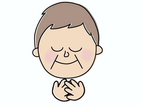 シニア＊想いにはせて 高齢者,お年寄り,おじいちゃん,おじいさん,老人,シニア,シルバー,手書き,カワイイ,カラーのイラスト素材