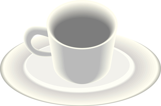 コーヒーカップ コーヒーカップ,コップ,皿,陶器,食器,白,立体,リアルのイラスト素材