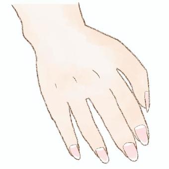右手　爪長め 右手,指,爪,水彩,鉛筆のイラスト素材