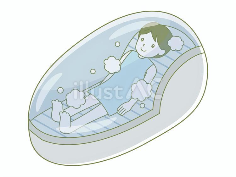 人間洗濯機　男性B 人間洗濯機,入浴,お風呂のイラスト素材
