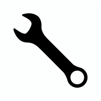 片口スパナのアイコン 片口,スパナ,工具,修理,道具,レンチ,整備,調整,メンテナンス,アイコンのイラスト素材