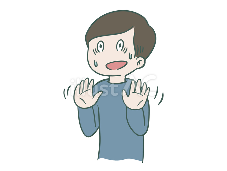 動揺する男性 動揺,焦り,汗のイラスト素材