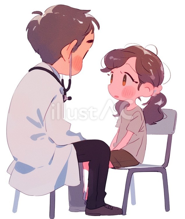医者と患者 医者,病院,患者のイラスト素材