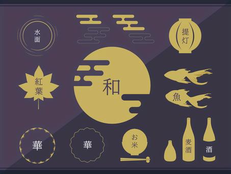 Japanese style set, JPG, PNG and AI Japanese style set, , JPG, PNG and AI