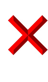 ３D文字記号赤バツ バツ,記号,立体,3d,赤,装飾,デザイン,アイコンのイラスト素材