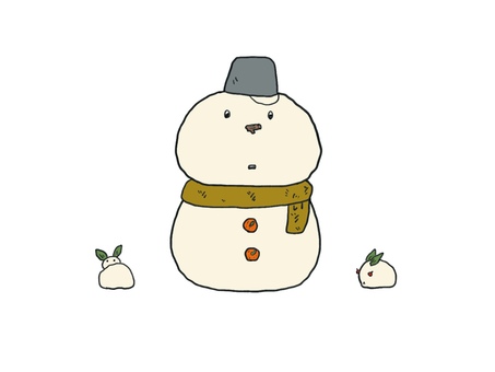 雪だるま　雪うさぎ　