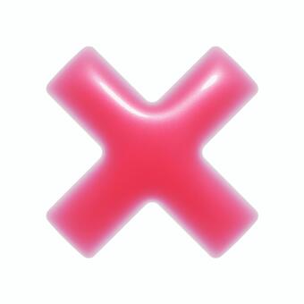 ぷっくりしたピンクのバツの3Dアイコン バツ,アイコン,3d,立体,不正解,マーク,可愛い,フェミニン,キュート,ダメのイラスト素材