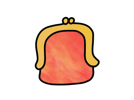 ゆるいレッドのがま口財布 ゆるい,がま口,財布,かわいい,シンプル,レッド,素材,挿絵,イラストのイラスト素材