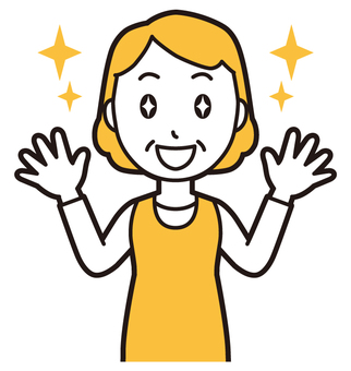  エプロンおばちゃん(黄)-053-バスト