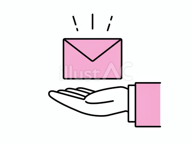 手紙を掲げるスーツを着た人物の手 ビジネスマン,ビジネスパーソン,手紙のイラスト素材