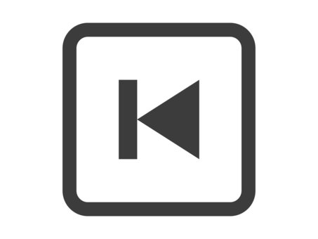前曲ボタン（黒四角枠） 前曲,ボタン,巻き戻し,前へ,前,アイコン,戻し,マーク,動画,ムービーのイラスト素材