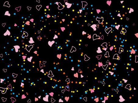 Illustration, heart, confetti, yellow, 