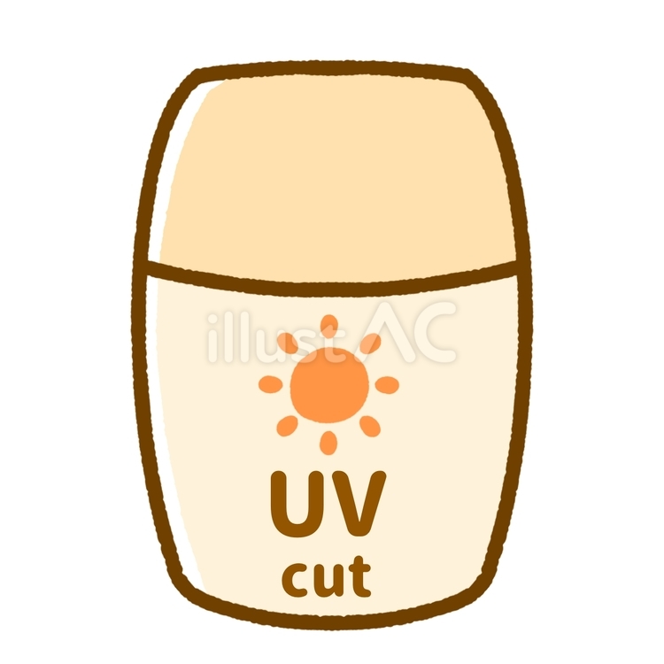 日焼け止めのボトル容器•UVcut 日焼け止め,日焼け止めクリーム,夏のイラスト素材