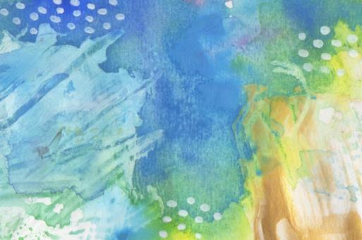 ペイント　ブルー&イエロー系 水彩,水彩絵の具,背景,ペイント,にじみ,ポップのイラスト素材