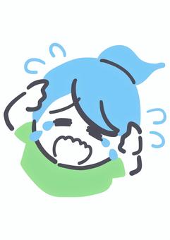 頭を抱えて号泣する女性