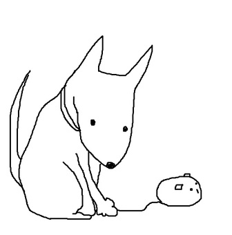 Illustration, dog, toy, monochrome, 