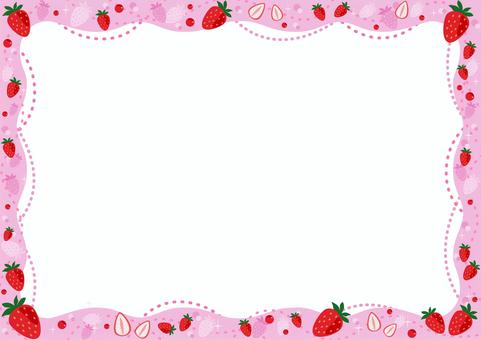 Illustration, frame, strawberry, cross section, 
