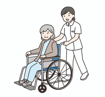 推輪椅的護士, JPG, PNG 和 AI 推輪椅的護士, , JPG, PNG 和 AI