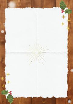 ひいらぎ　メモ　背景 ひいらぎ,柊,christmas,クリスマス,冬,雪,葉っぱ,葉,赤い実,ちぎれた紙のイラスト素材