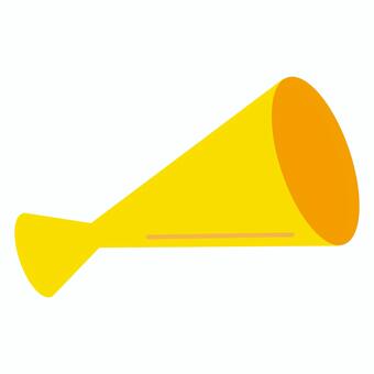 シンプルな黄色いメガホン メガホン,拡声器,ラッパ,アイコン,シンボル,マーク,記号,ツール,機器,黄色のイラスト素材