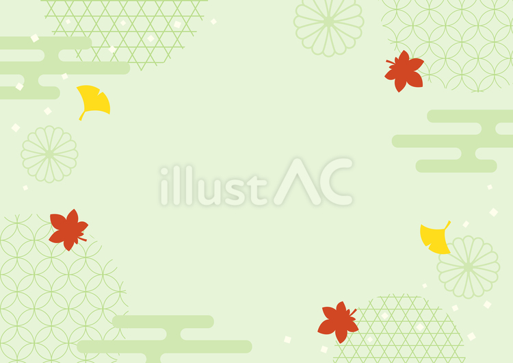秋の紅葉と和柄の背景05 秋,敬老の日,和柄のイラスト素材