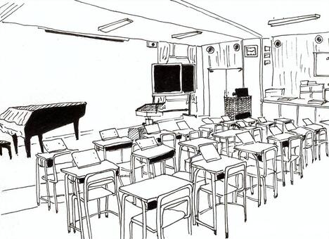 음악실, JPG 및 EPS 음악실, 대학과 대학, 드로잉, 중학교, JPG 및 EPS